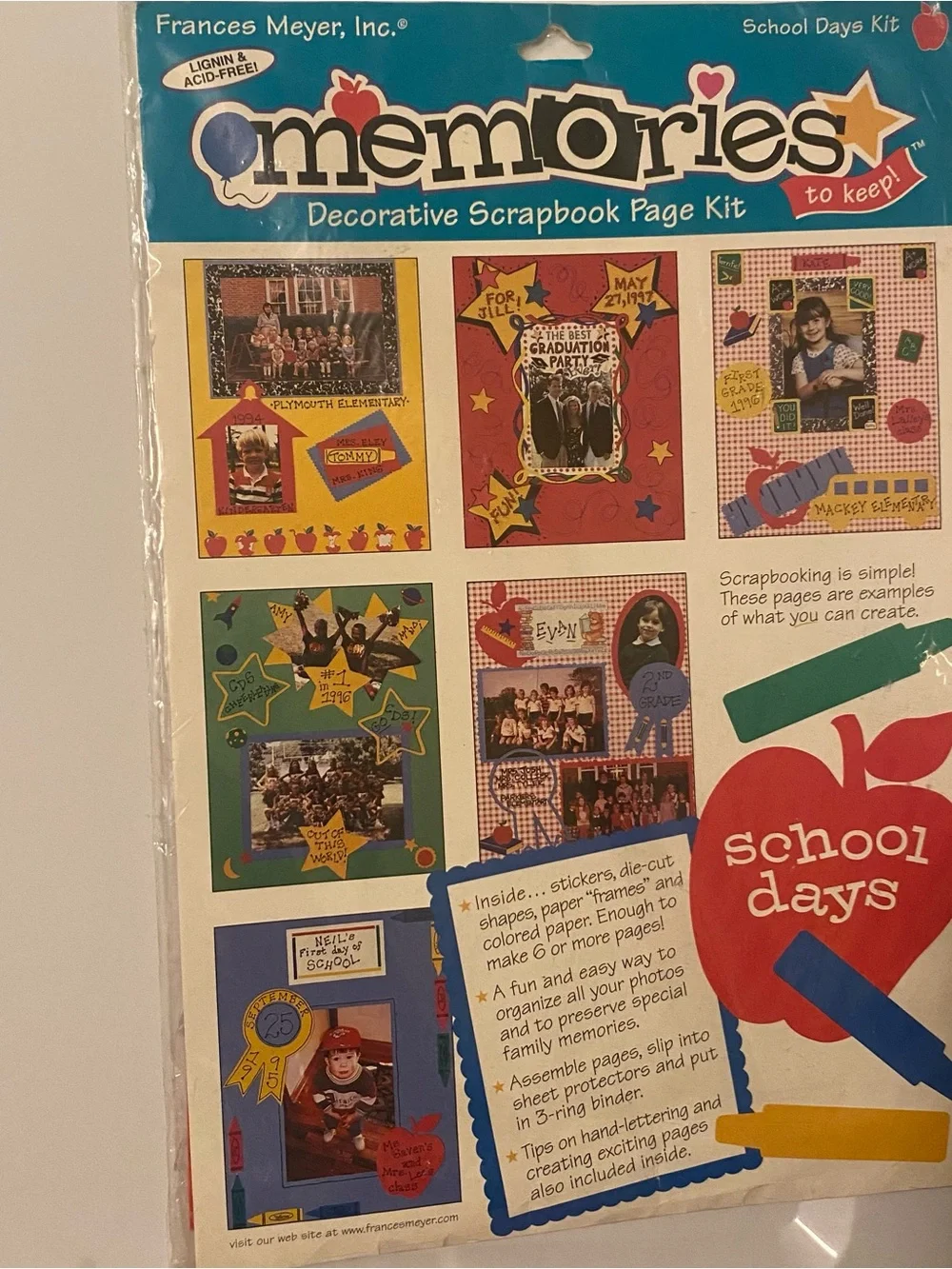 Memories School Days Decorative Scrapbook Page Kit by Frances Meyer - Multicolor
